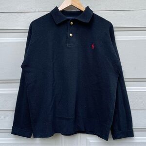 100% Lambswool Polo by Ralph Lauren Knit Button Longsleeve  Shirt Vintage